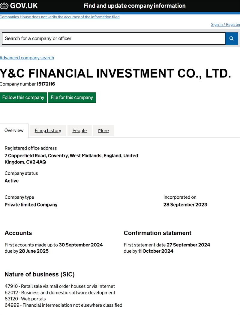 Y&C Financial Investment