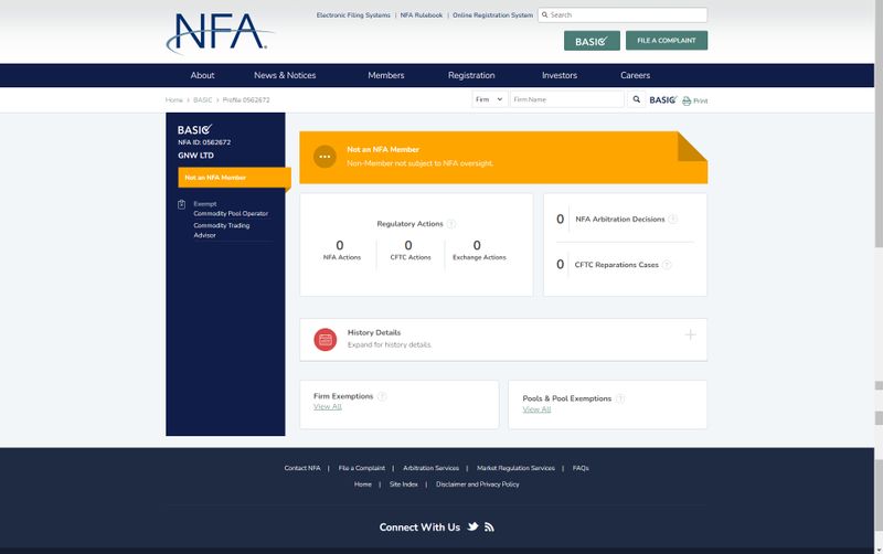 Consulta de regulación NFA de GNW en EE. UU.