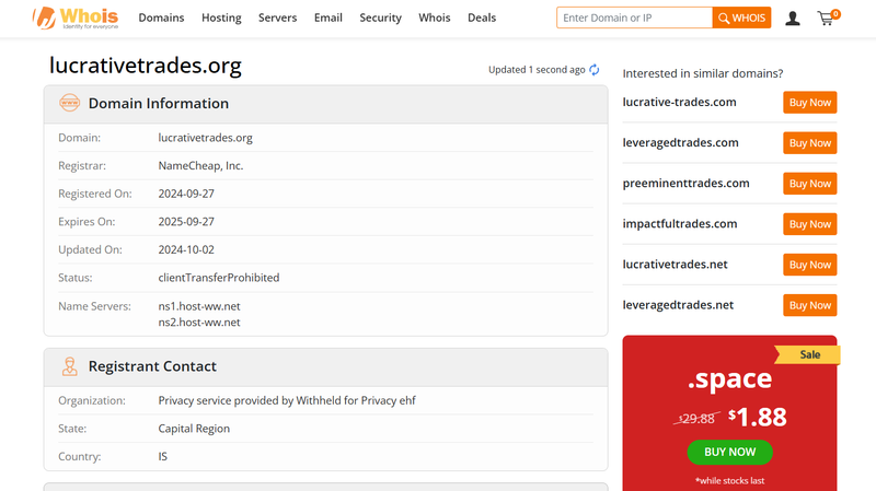 lucrativetrades.org whois