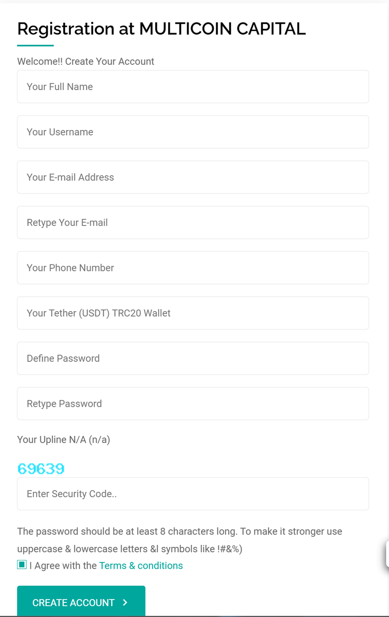 registration form