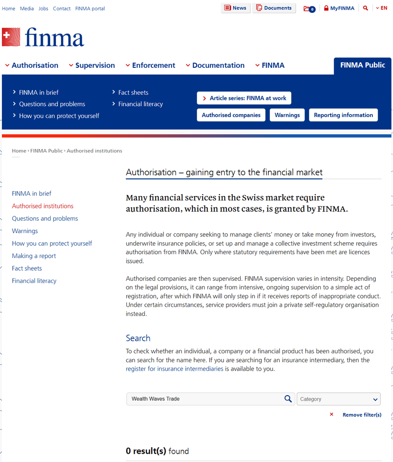 Swiss Financial Market Supervisory Authority(FINMA)