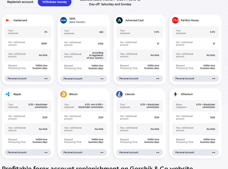 Gerchik & Co 取款方式