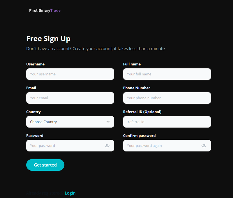 First Binary Trade