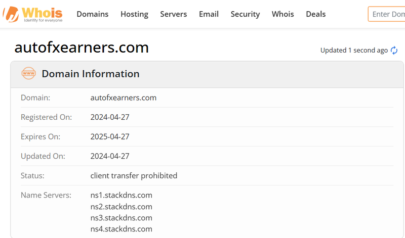 Whois 조회 결과