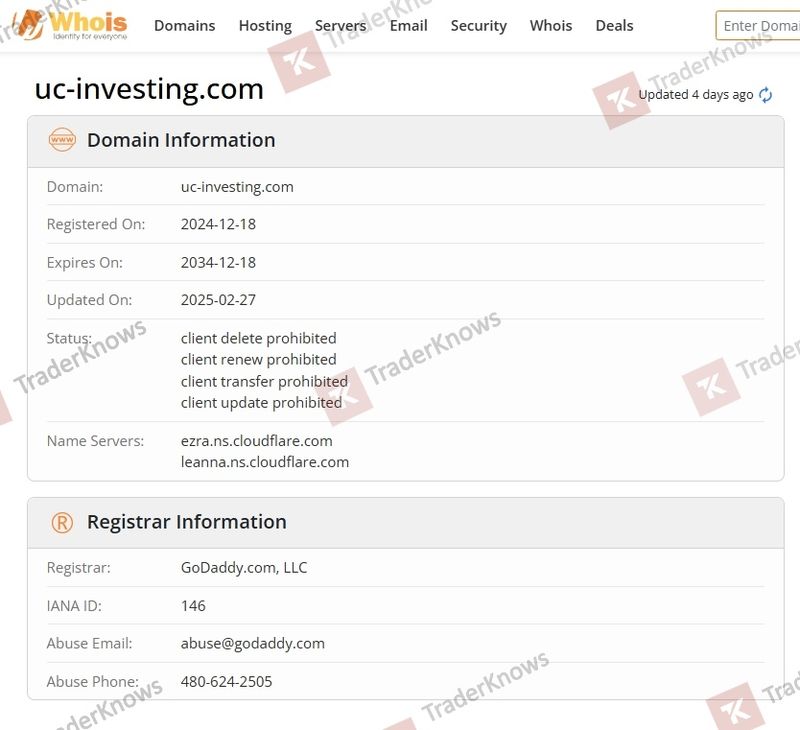 เว็บไซต์ UC Investing เพิ่งลงทะเบียน