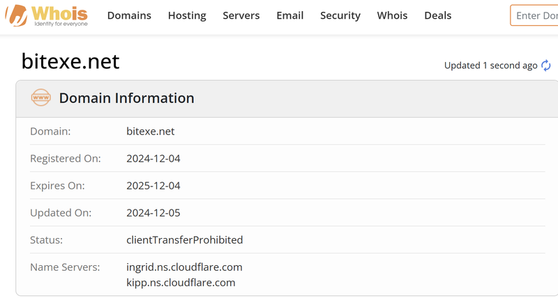 Whois search results