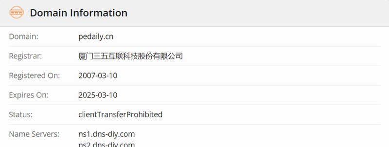 投资界whois.com域名年限数据