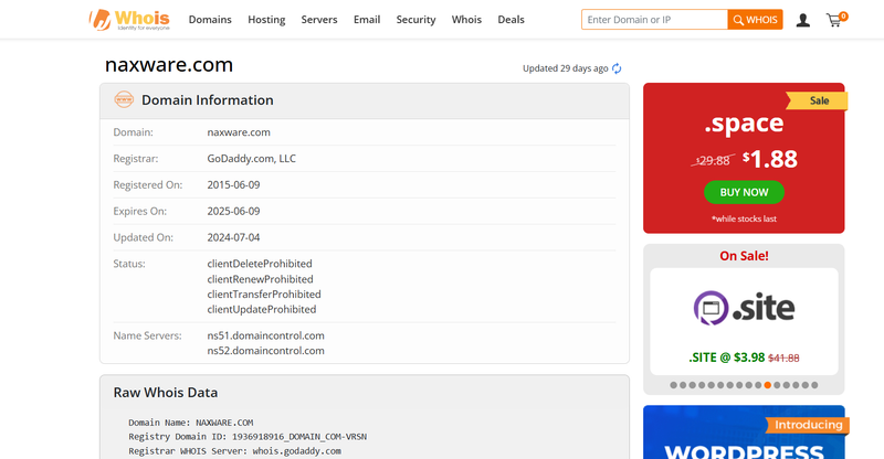 NAXWARE.whois
