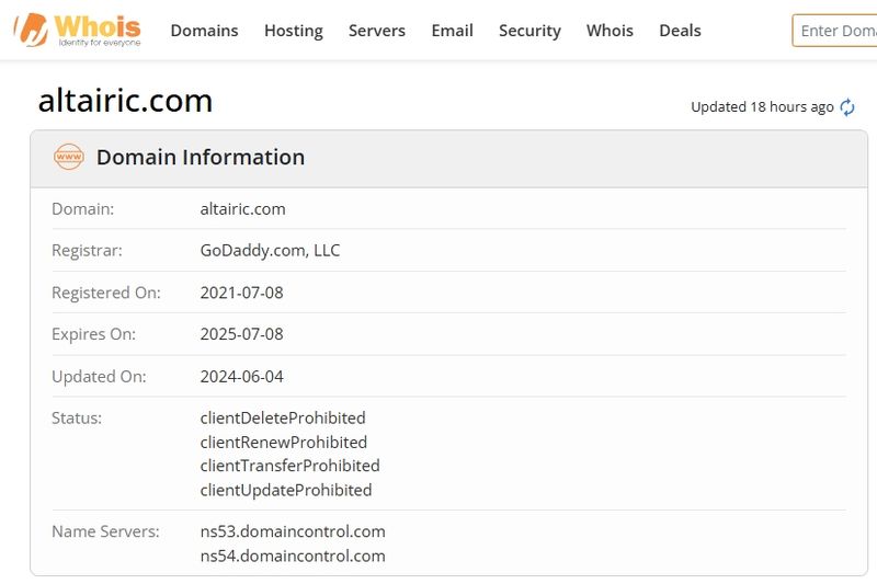 Website Registration Date