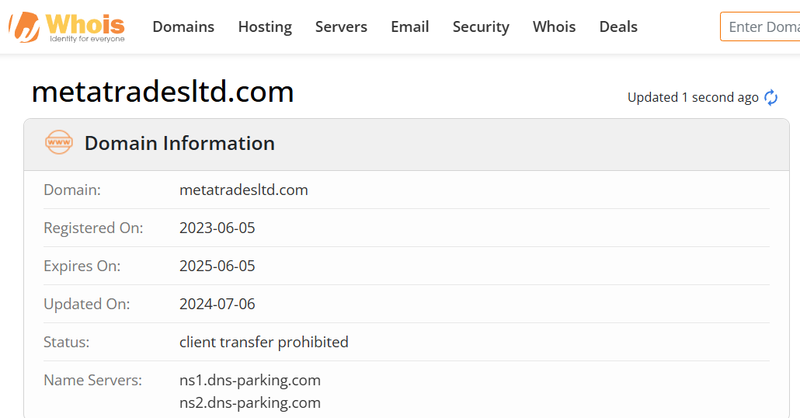 Результаты Whois запроса