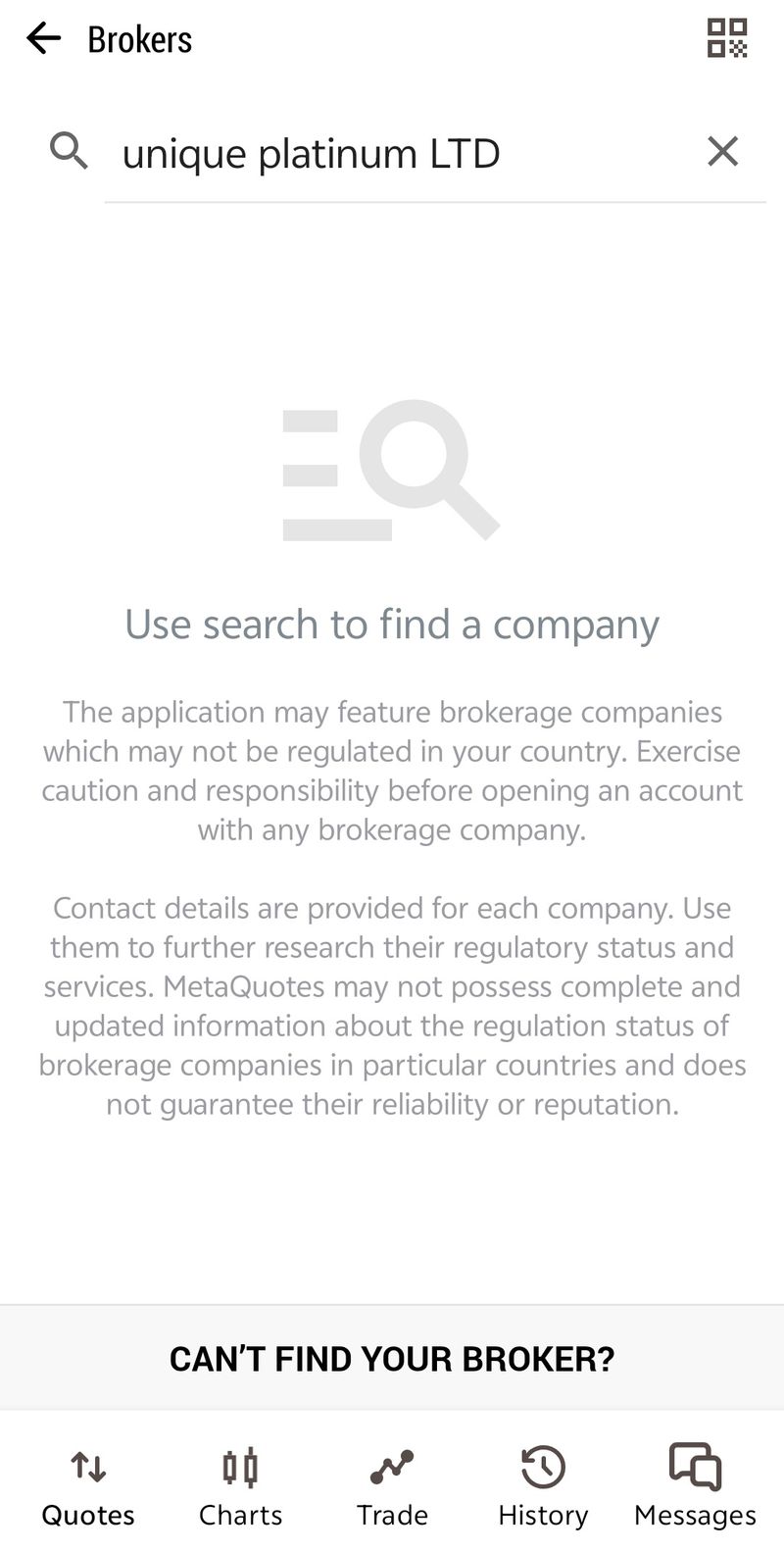 MT5 Query Result