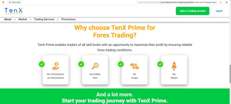 TenX Prime的佣金