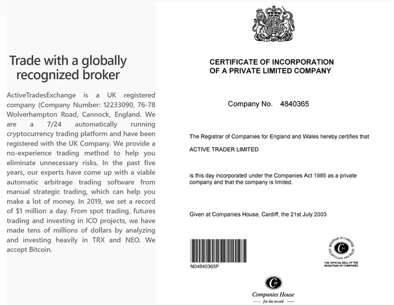 官网展示的英国实体注册信息