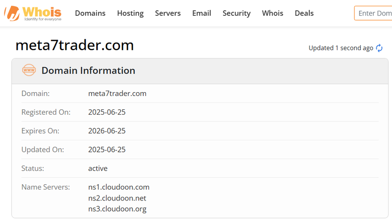 Результат запроса Whois