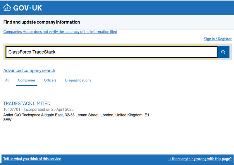 Companies House Query Result