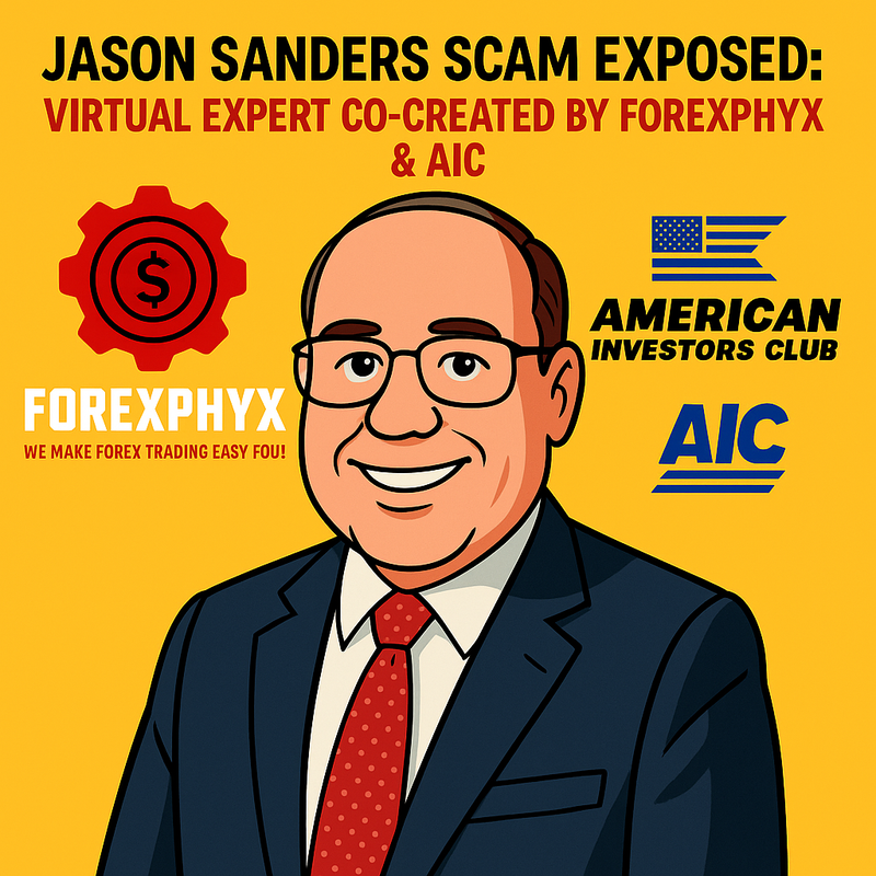 Jason Sanders騙局揭露:ForexPhyx與AIC聯合創建的虛擬專家