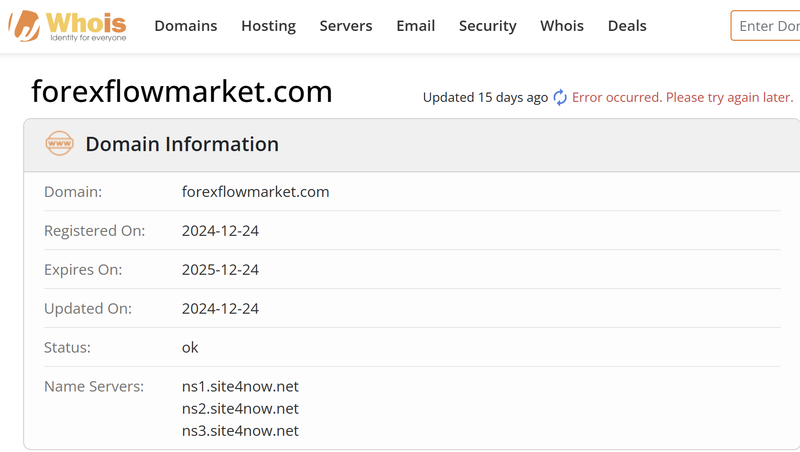 Whois search results