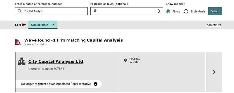 Capital Analysis FCA