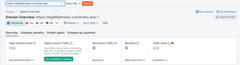 Semrush自然搜索流量数据