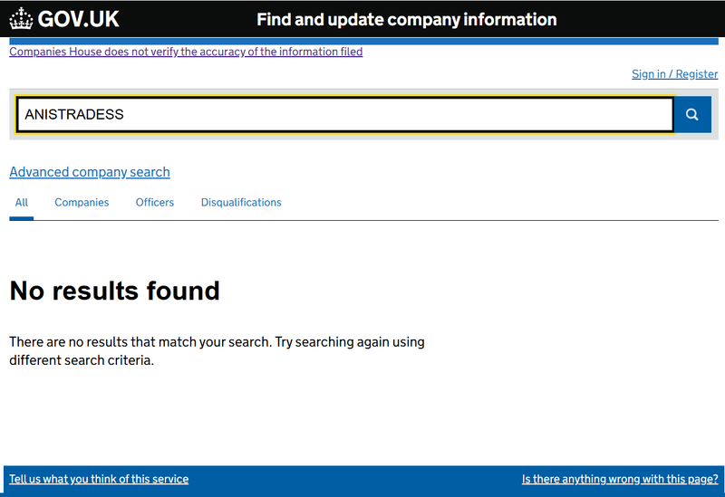 Companies House Query Result
