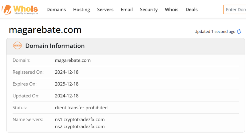 Resultados de búsqueda de Whois