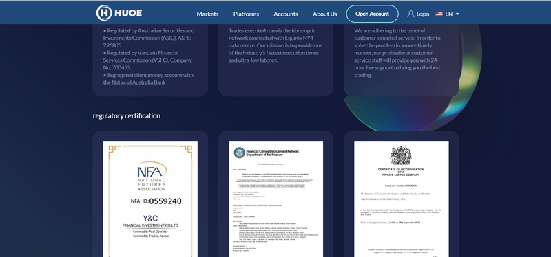 HUOE.regulatory certification