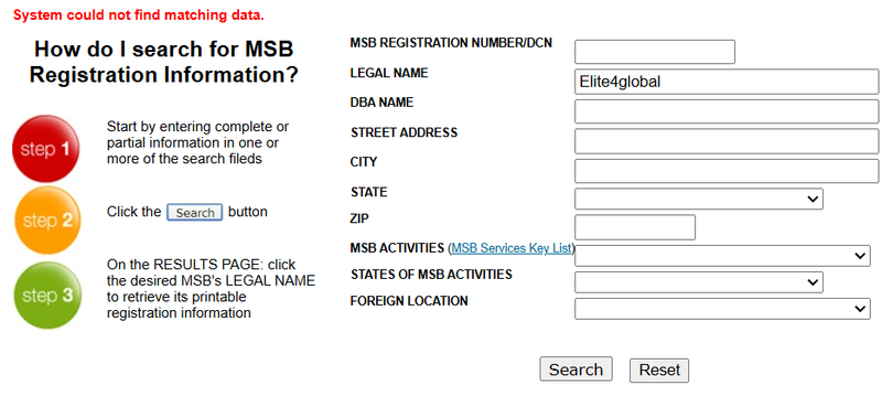 FinCEN Query Result