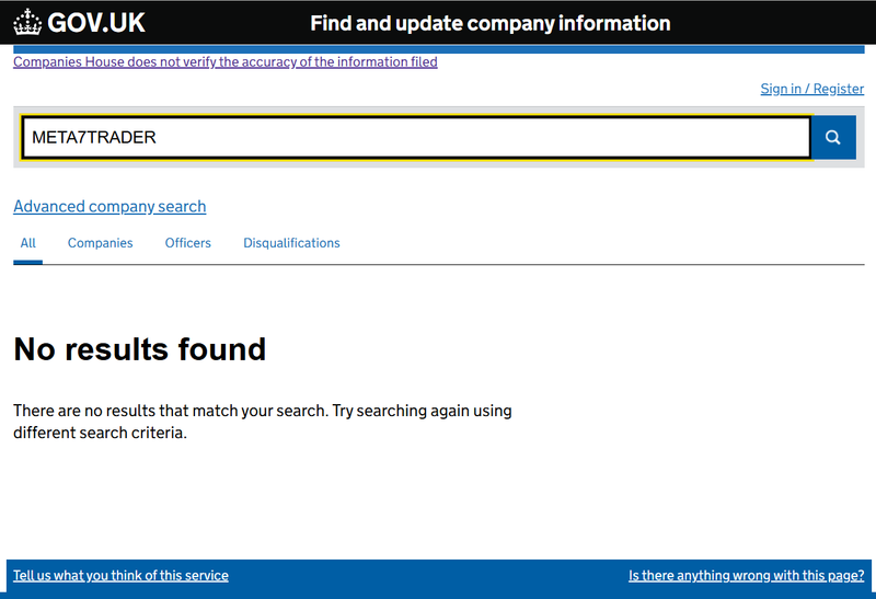 Результат поиска Companies House