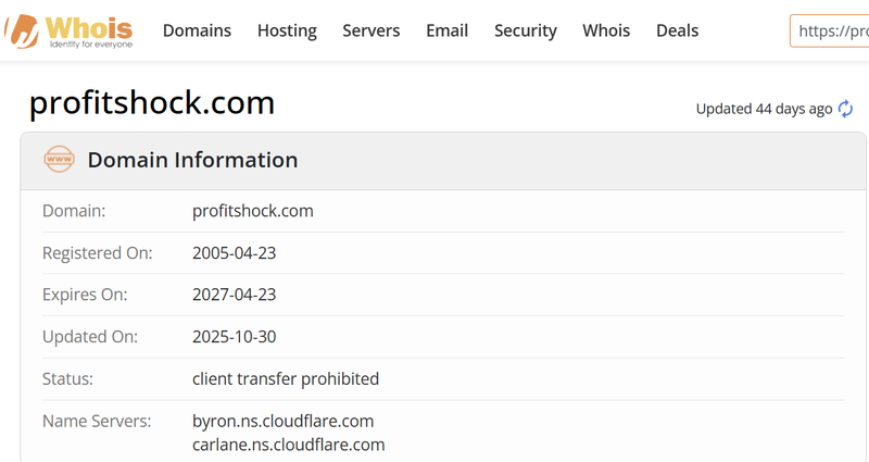 WHOIS Lookup Results