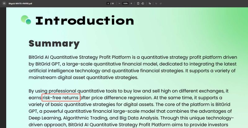 BitGrid的白皮书上面写到risk-free returns