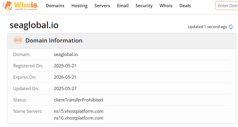 Website domain information