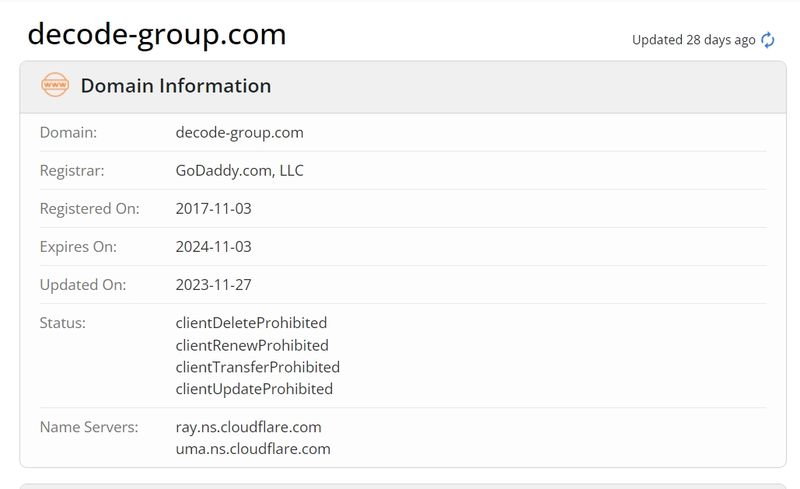 Decode Global的官方域名注册查询