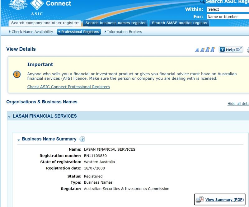 Información regulatoria de LeaSen Financial Limited
