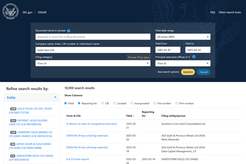SEC Query Result