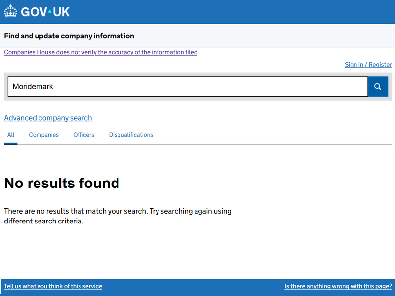 Companies House 조회 결과