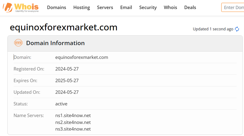 Whois lookup results