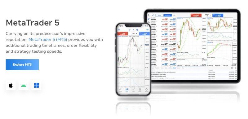 MetaTrader 5 (MT5) Trading Tools Displayed on the TMGM Official Website