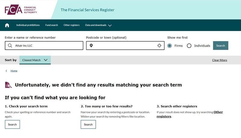The company itself cannot be found