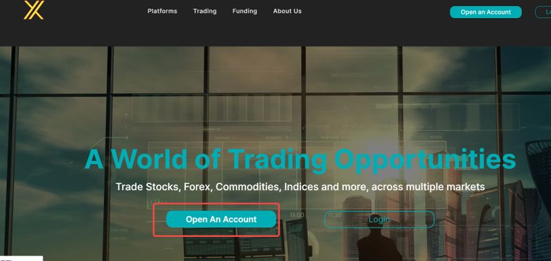 Account registration process of Gffxxforex
