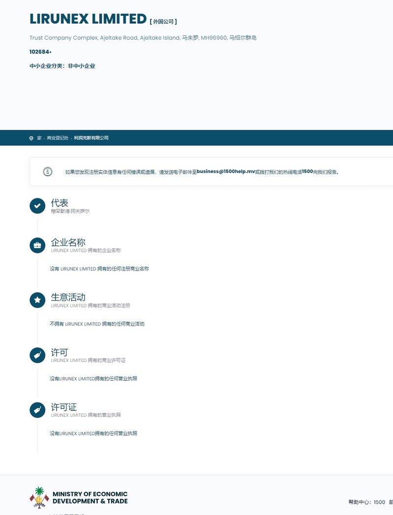 LIRUNEX 商业登记