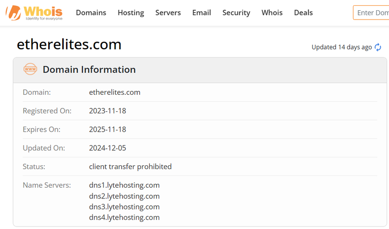 ผลลัพธ์ของการสอบถาม Whois