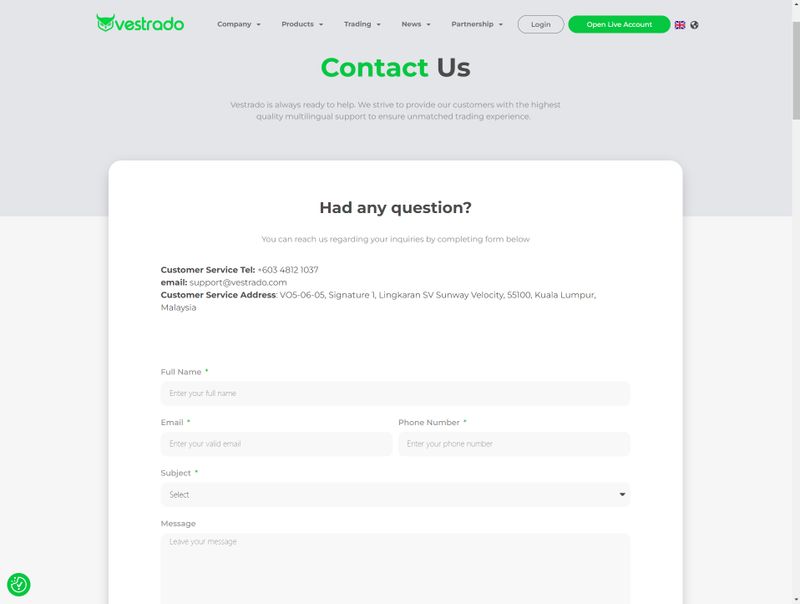 vestrado's contact information