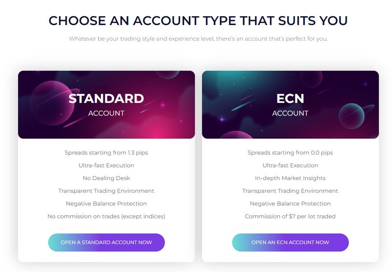 STARTRADER·星迈 账户类型