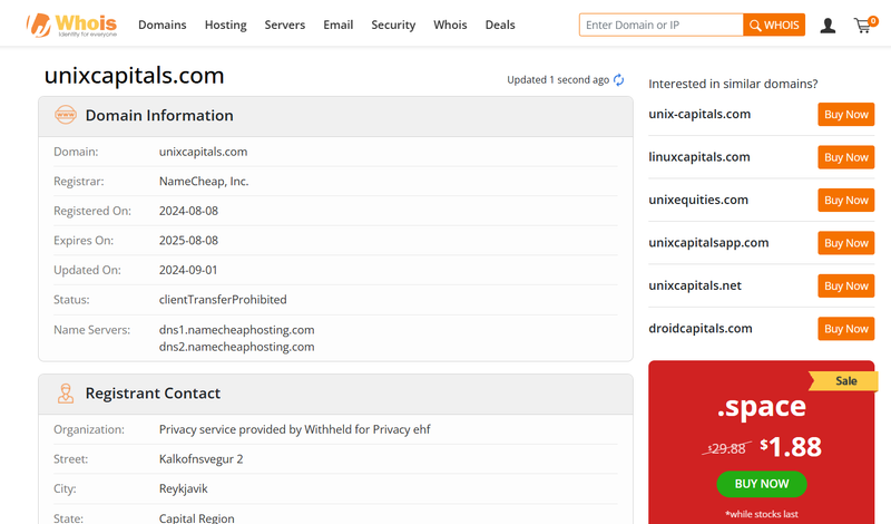 UnixCapitals whois