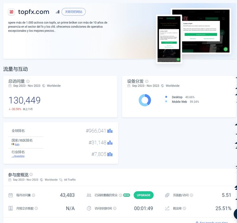 TopFX的网站流量