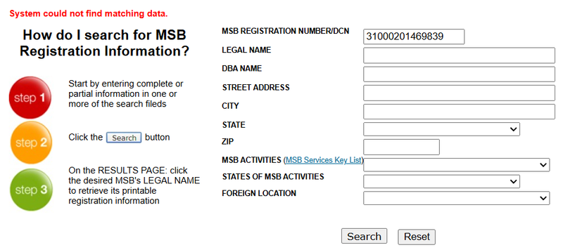 FinCEN Query Result