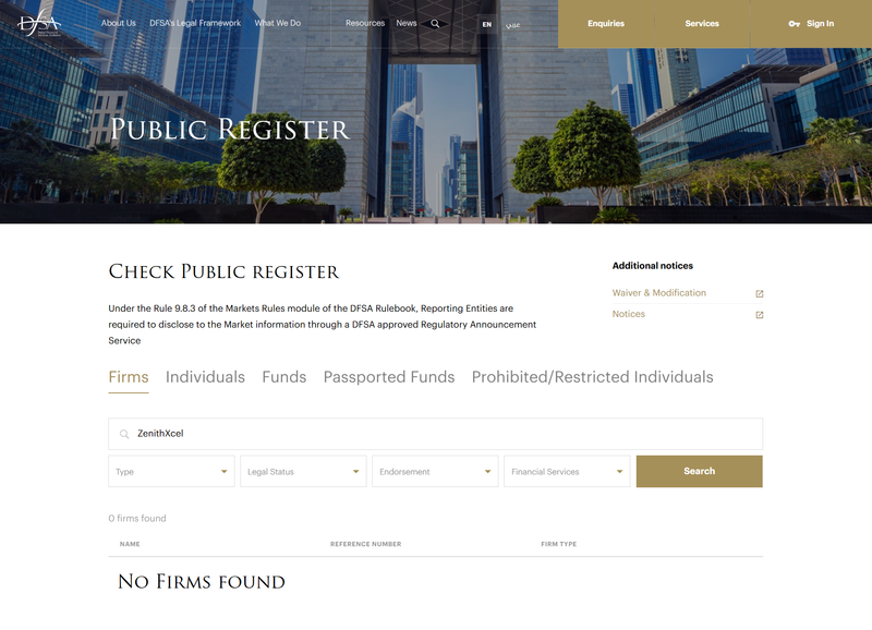 DFSA Query Result