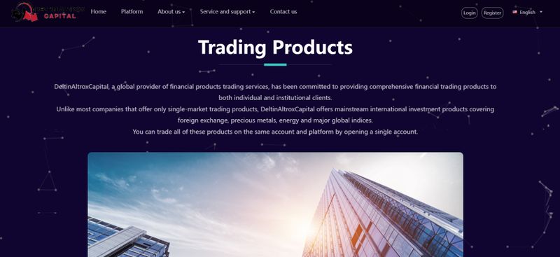 Deltin Altrox Capital's trading products
