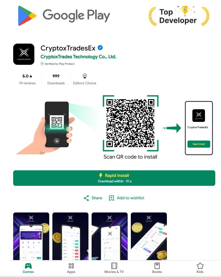 Google Play link leads to a fake page
