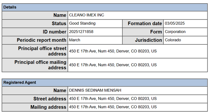 Company Background and Registration Information